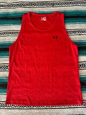 Under Armour Men's Loose Fit Stretchy Tank in Red